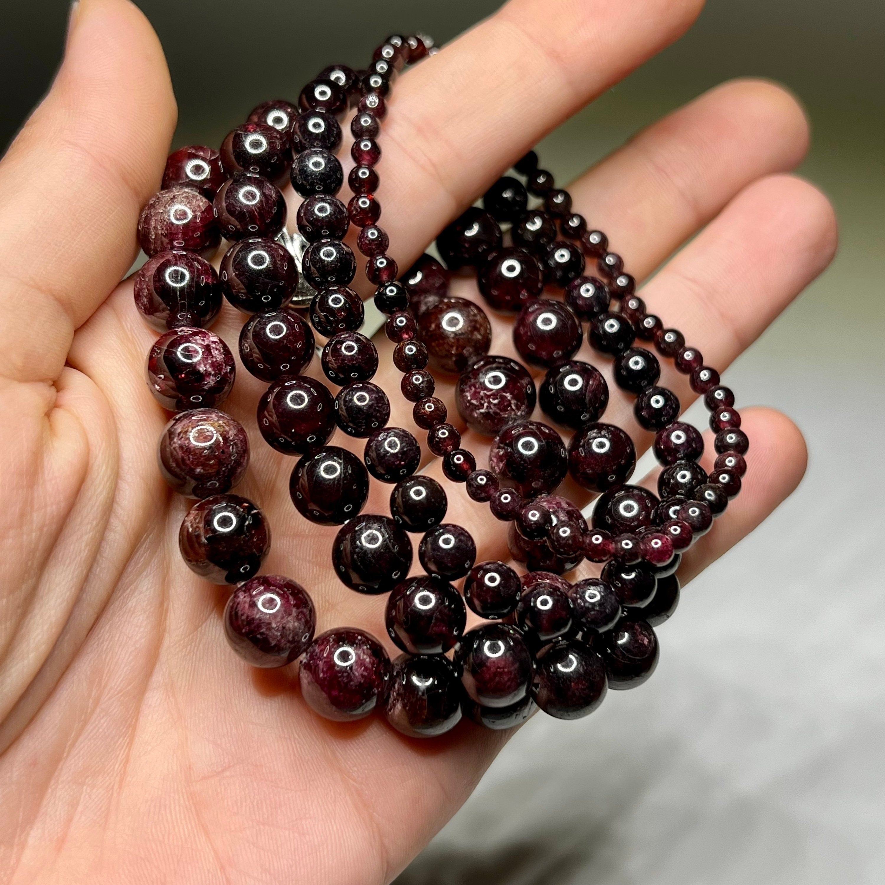 Garnet Crystal Bracelet: Handmade Gemstone Beaded Bracelet - #2