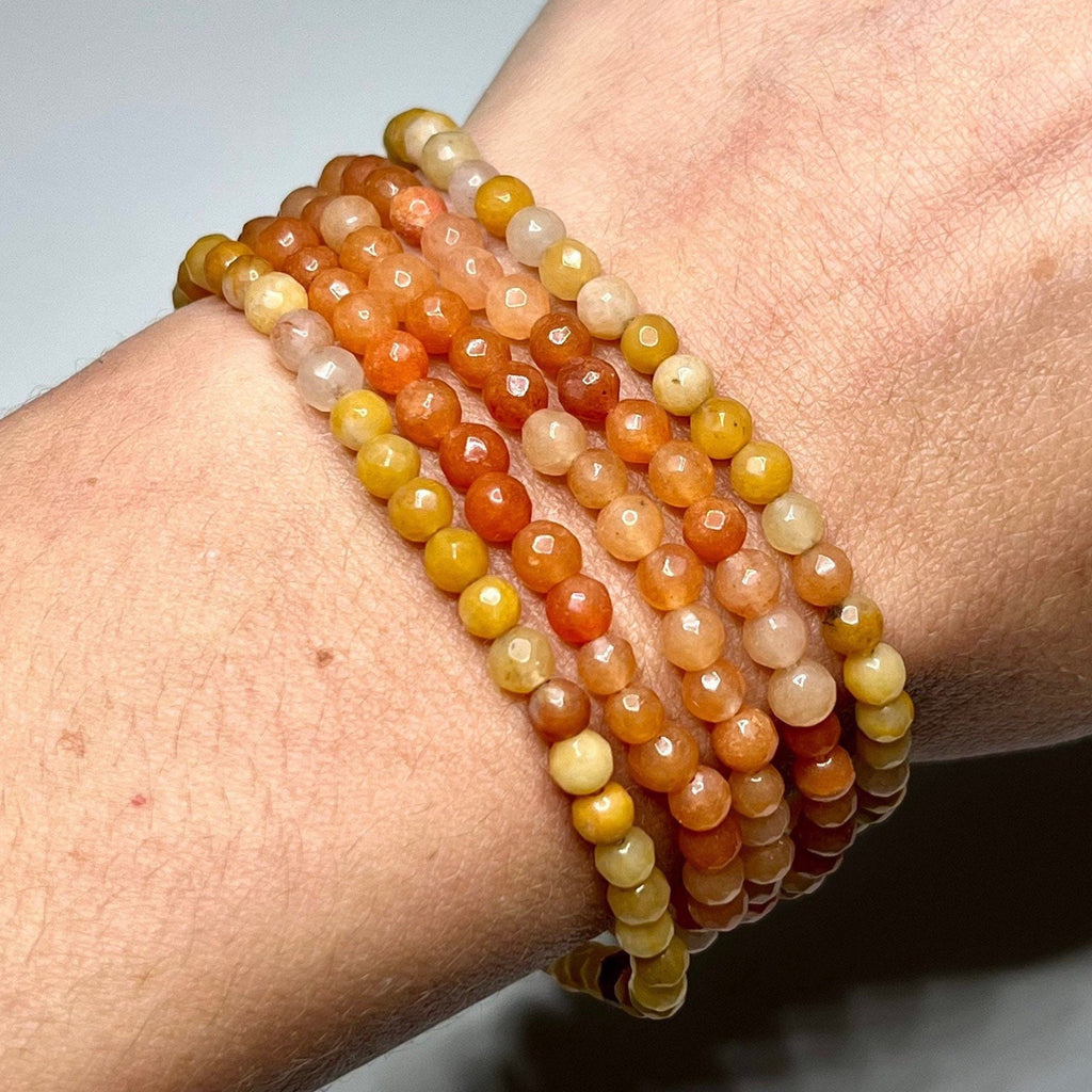 Honey Onyx 4mm Crystal Bracelet: Handmade Gemstone Beaded Bracelet