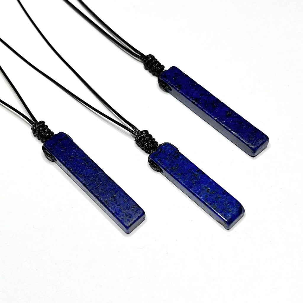 Lapis Lazuli Pendant Necklace, Handmade Crystal Cord Necklace