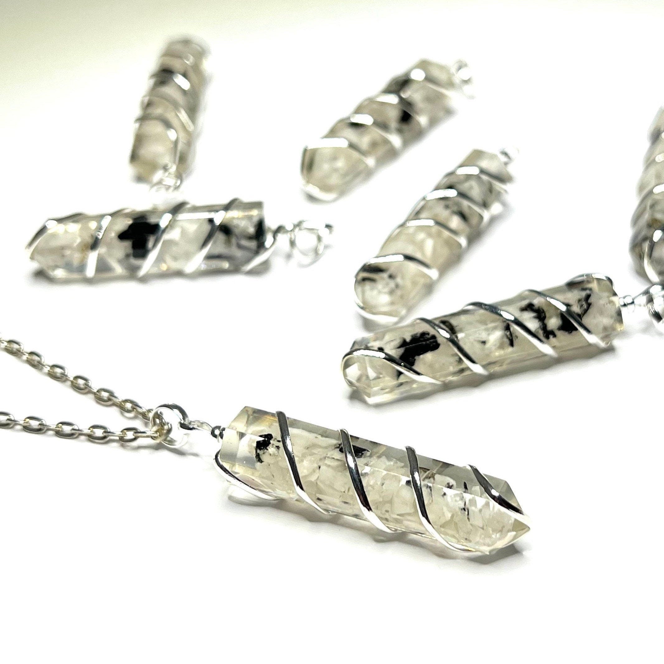 Moonstone in Orgonite Wire Wrapped Pendant Necklace