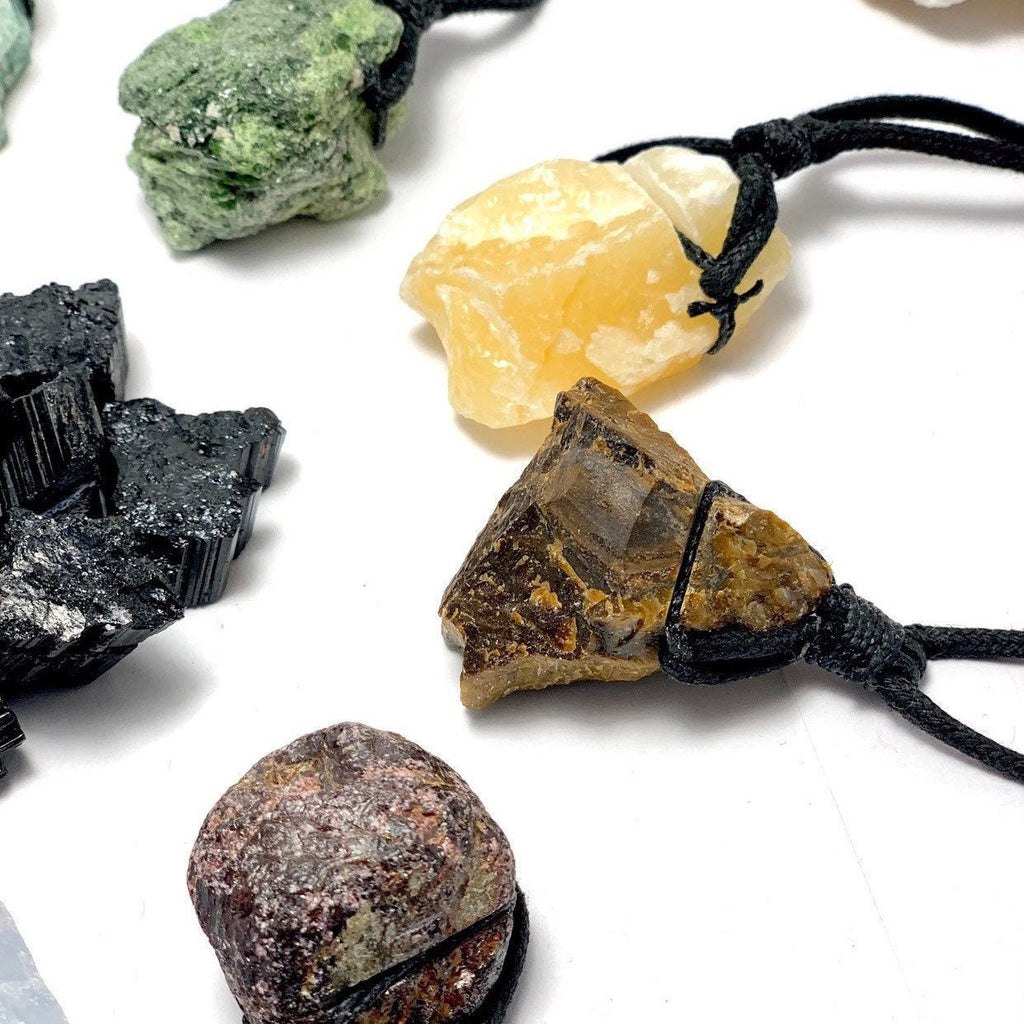 Raw Gemstone Cord Necklace, Choose Your Gemstone!