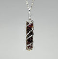 Garnet in Orgonite Wire Wrapped Pendant Necklace - #2