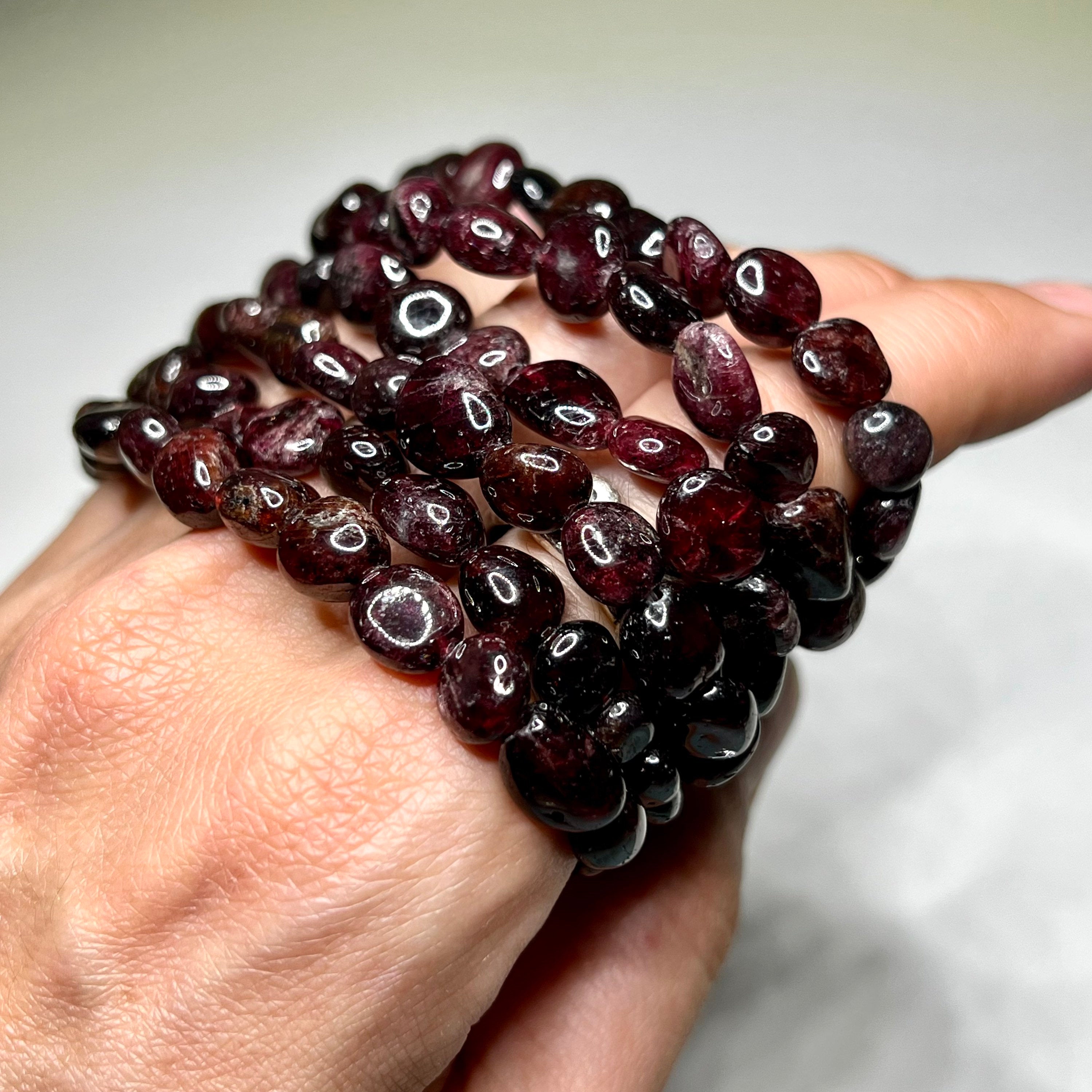 Garnet Crystal Bracelet: Handmade Gemstone Beaded Bracelet