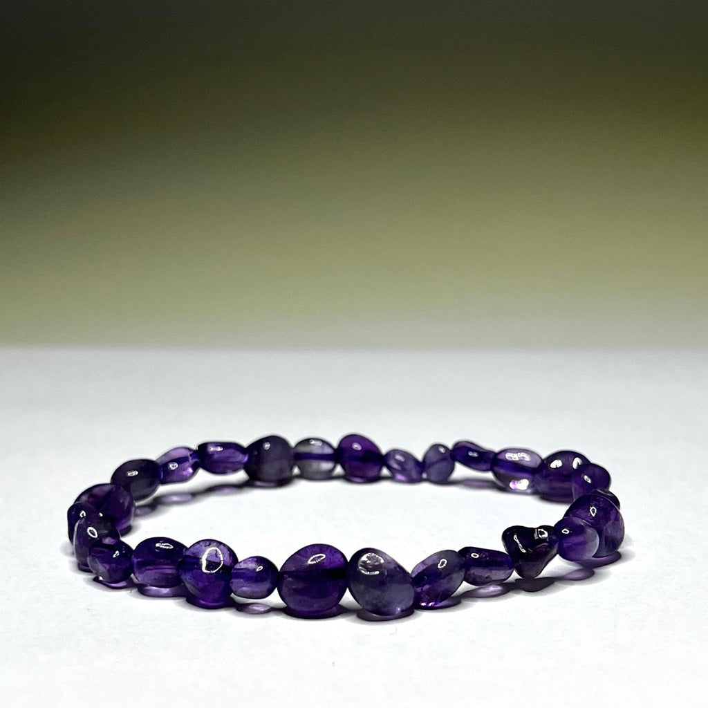 Amethyst Crystal Bracelet: 6mm Handmade Gemstone Beaded Bracelet