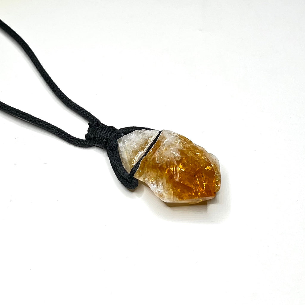Citrine Crystal Point Pendant Necklace