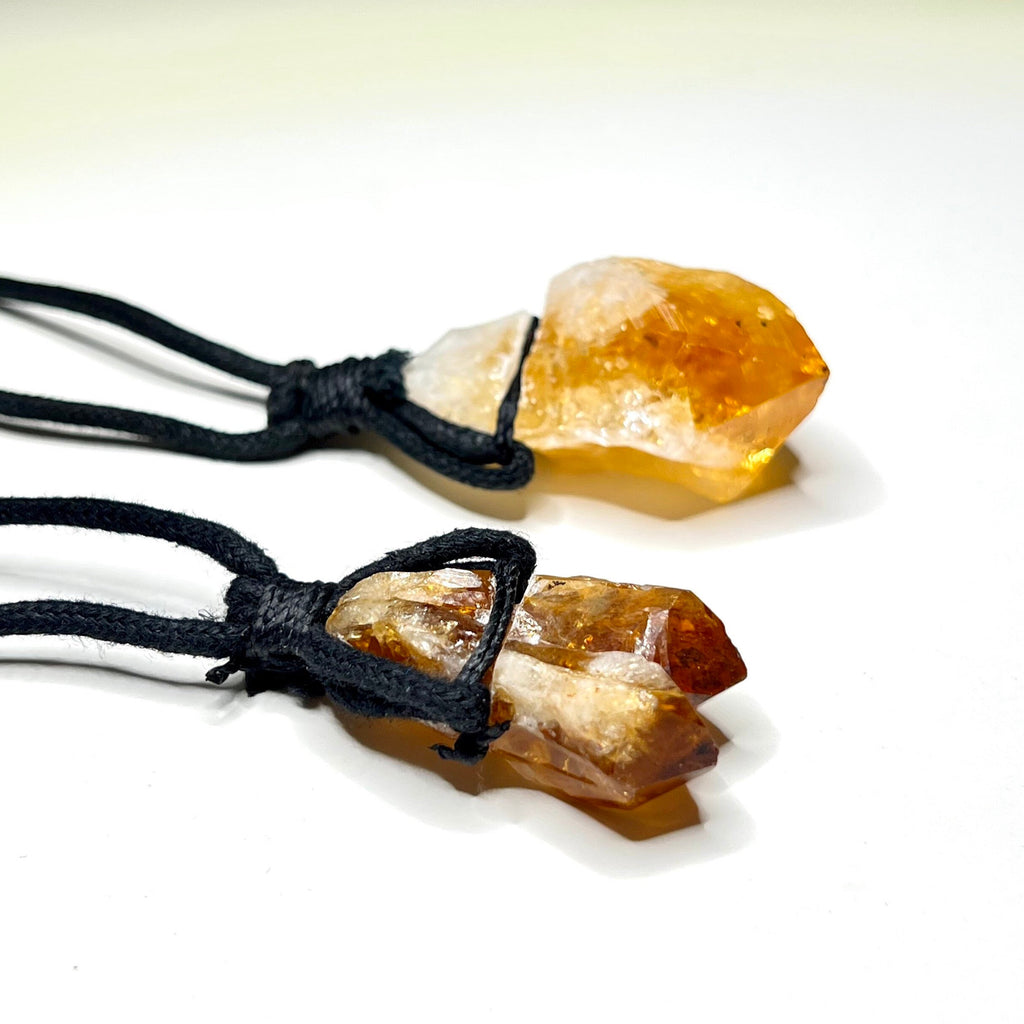Citrine Crystal Point Pendant Necklace