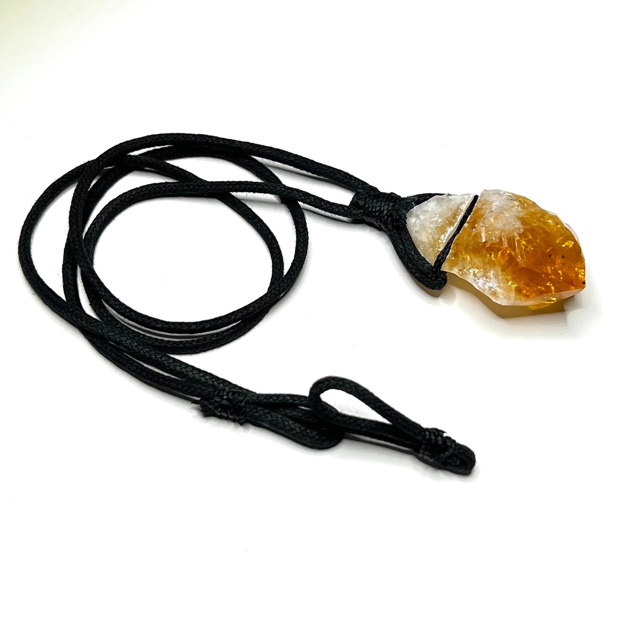 Citrine Crystal Point Pendant Necklace