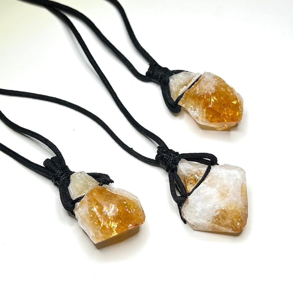 Citrine Crystal Point Pendant Necklace