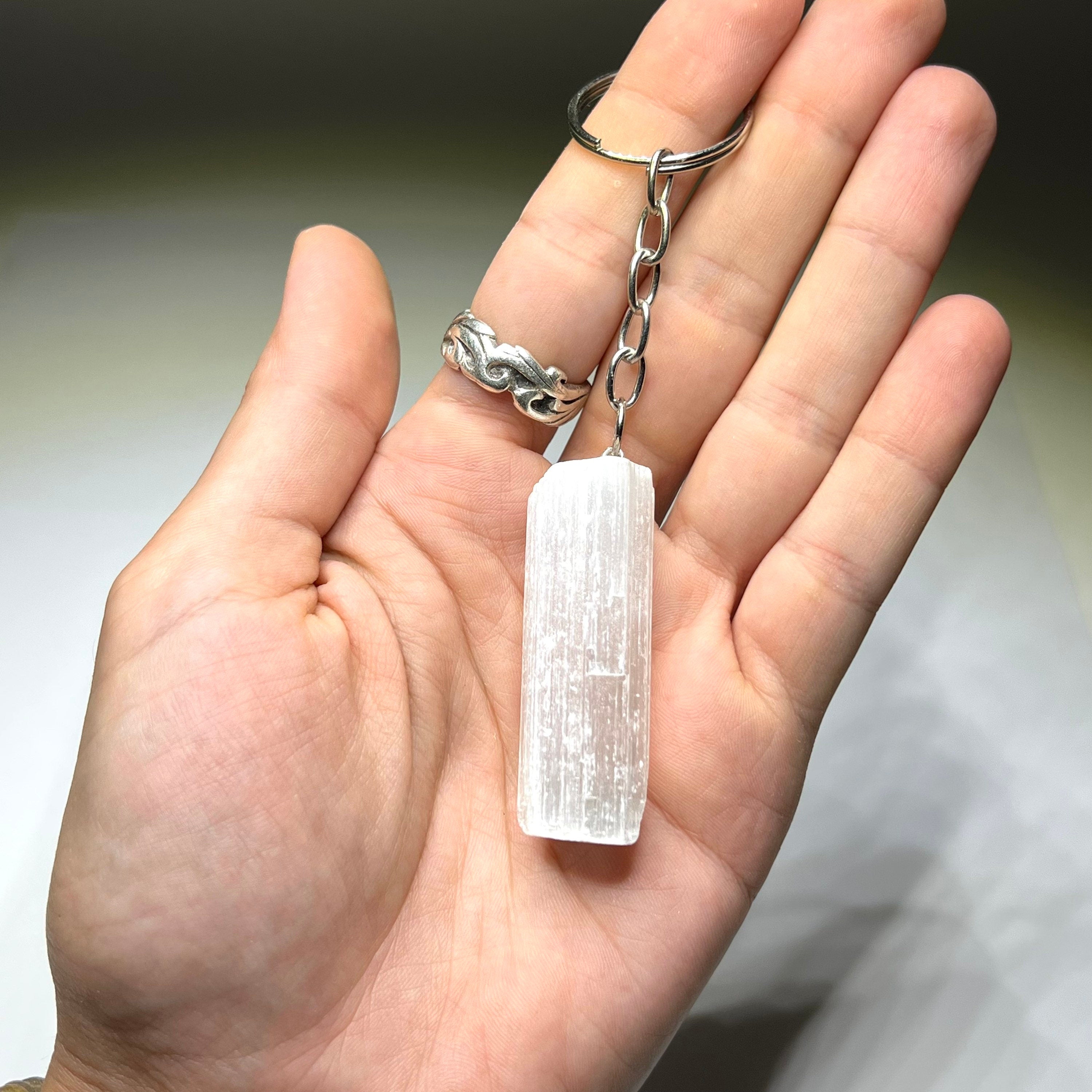 Selenite Crystal Keychain