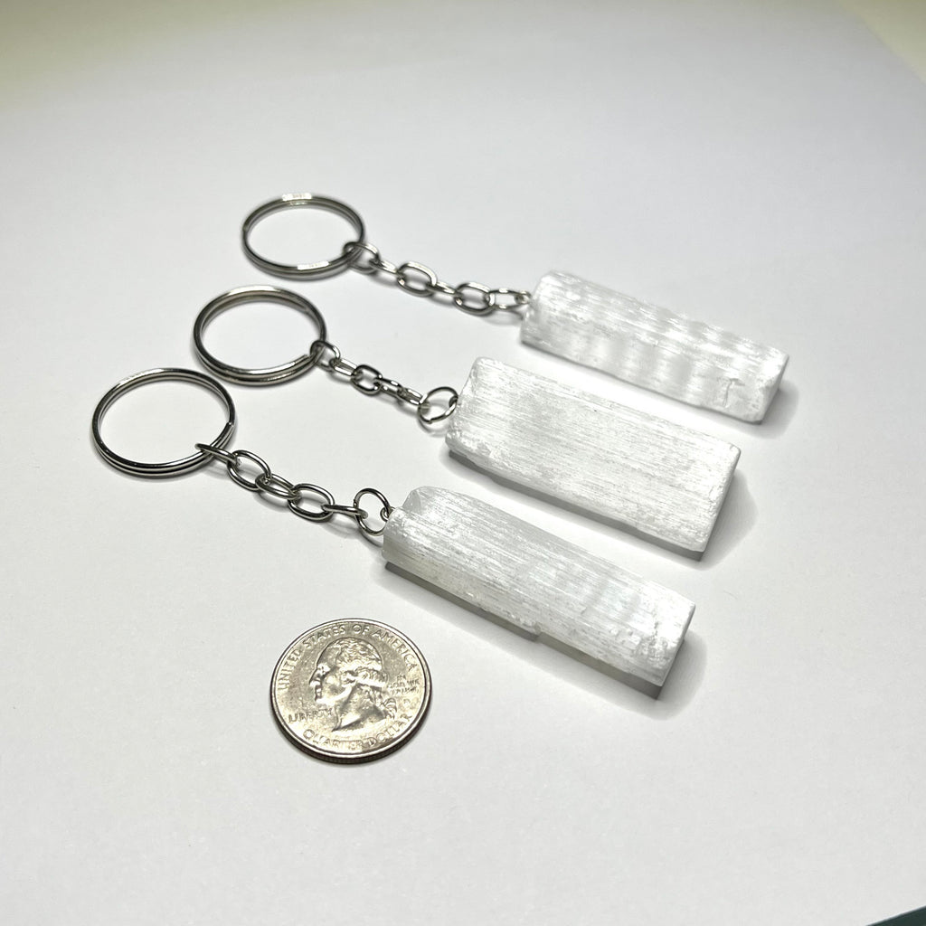 Selenite Crystal Keychain