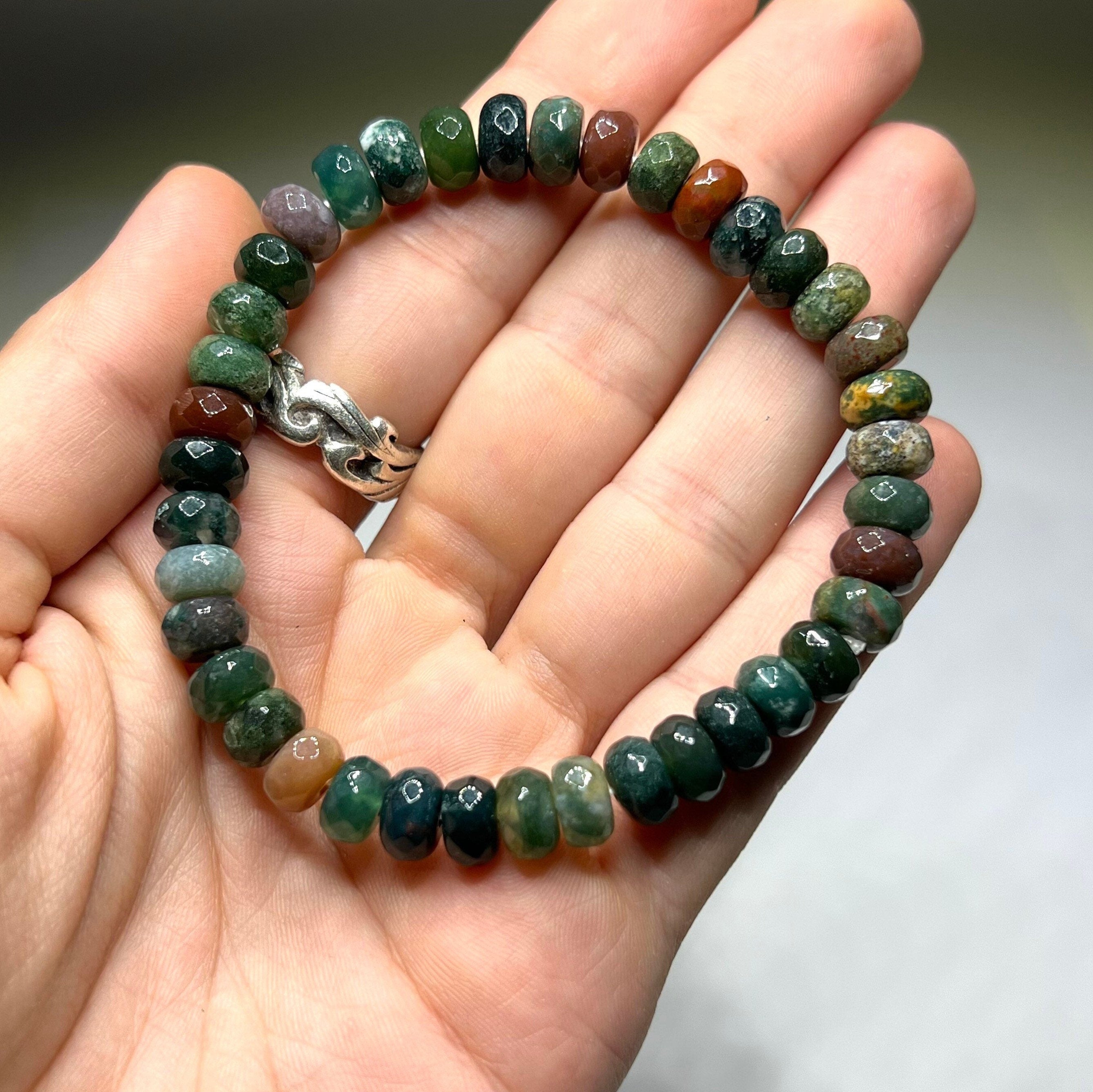 Faceted Fancy Jasper Bracelet: 8mm Rondelle Crystal Beads