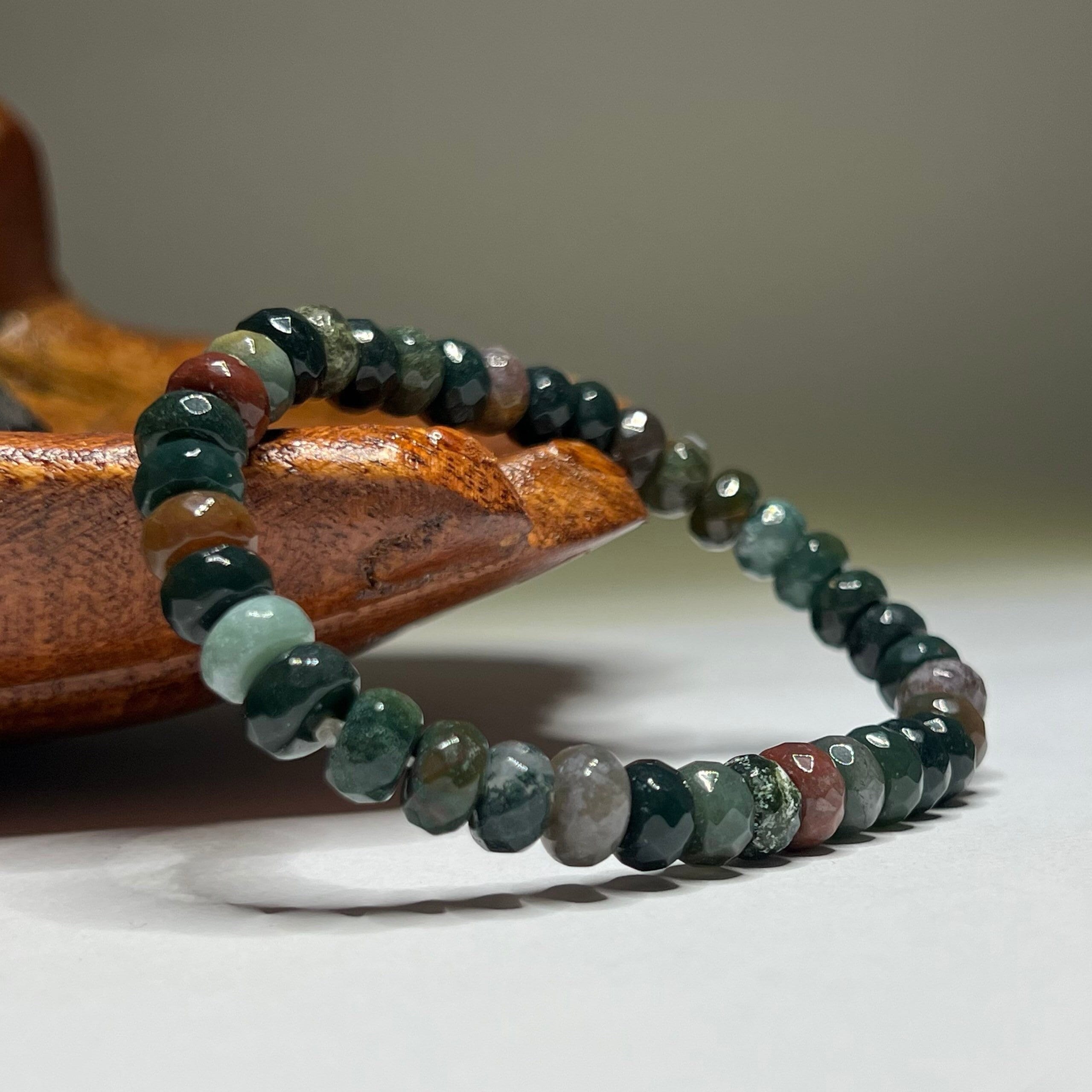 Faceted Fancy Jasper Bracelet: 8mm Rondelle Crystal Beads