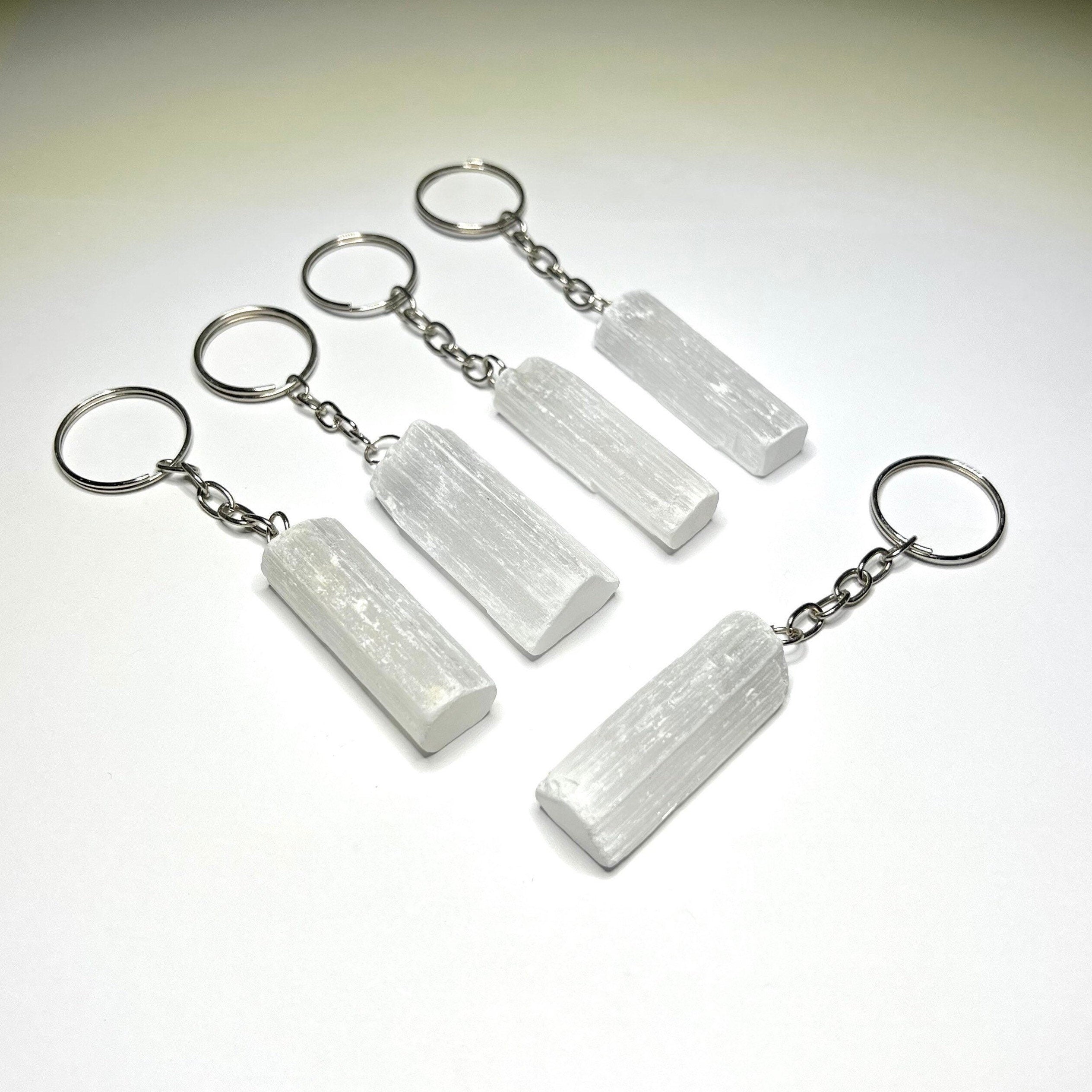 Selenite Crystal Keychain