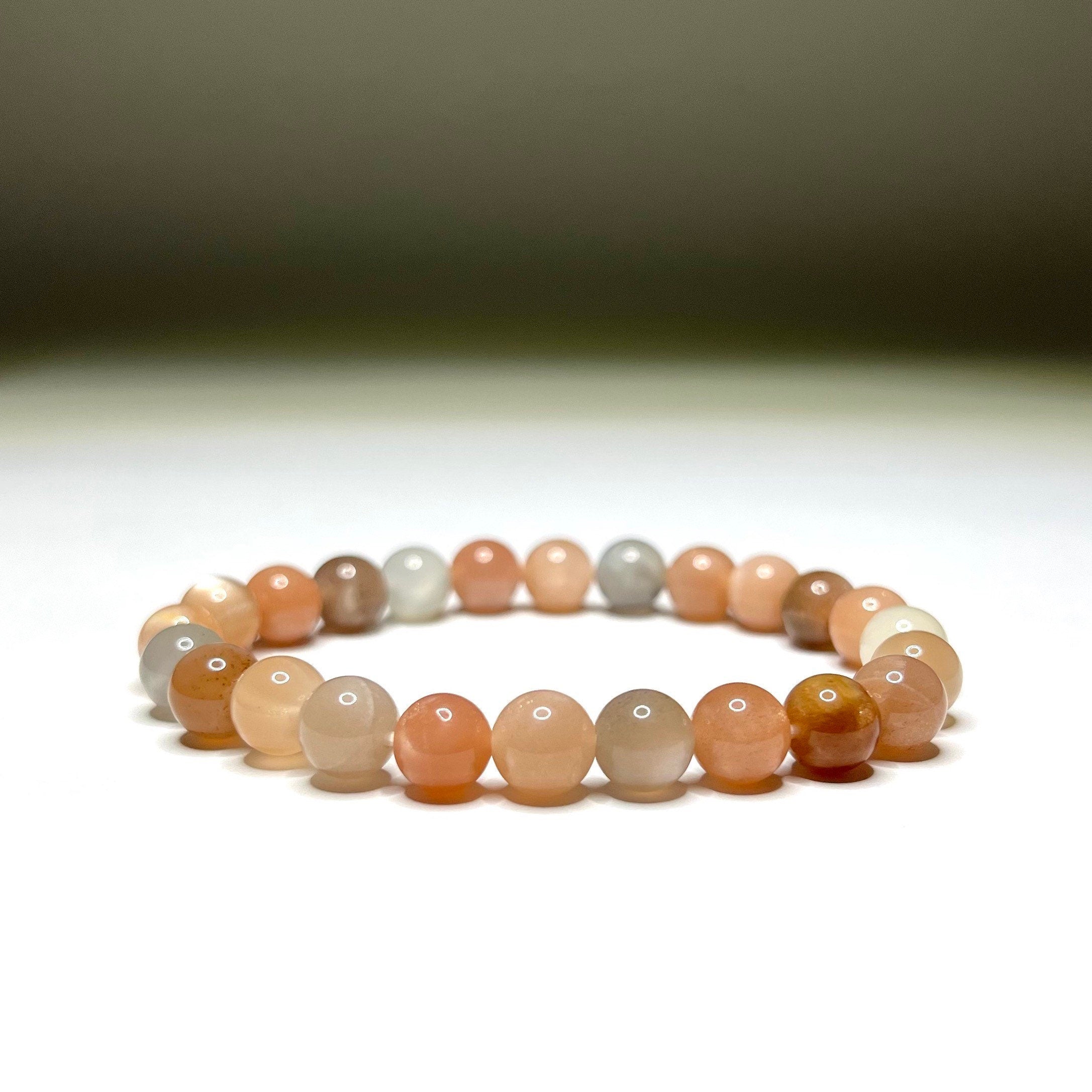 Handmade Multi Moonstone Crystal Bracelet - 6mm, 8mm options