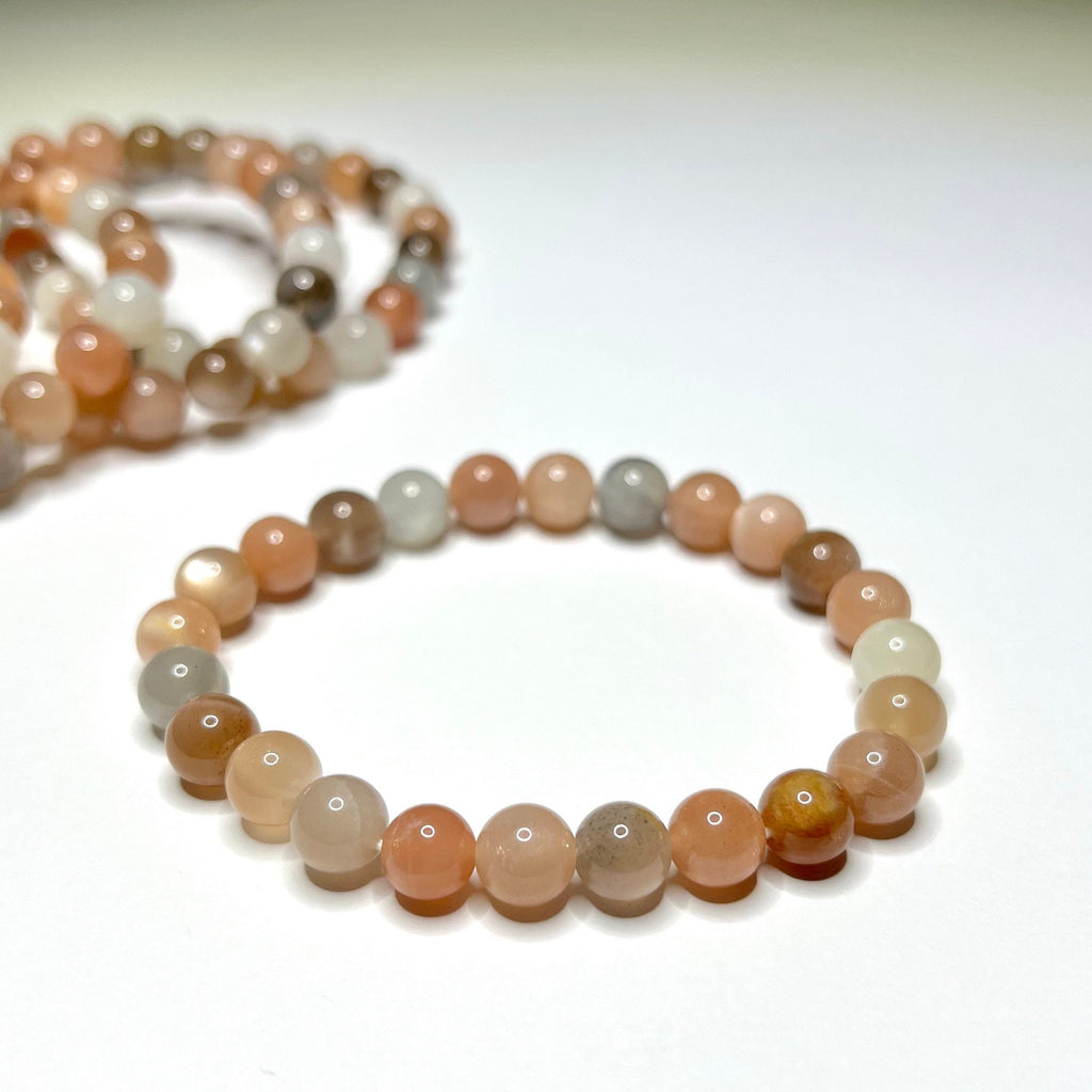 Handmade Multi Moonstone Crystal Bracelet - 6mm, 8mm options
