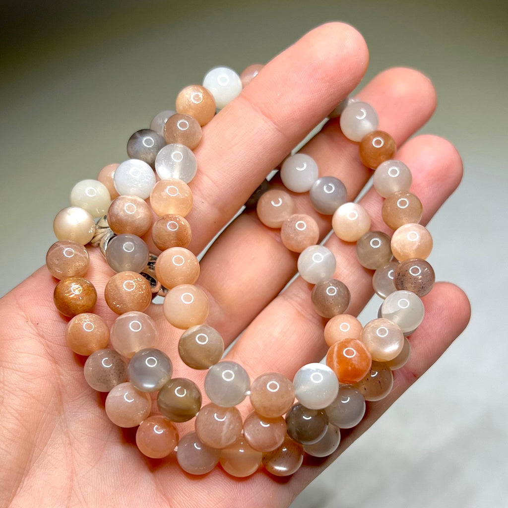 Handmade Multi Moonstone Crystal Bracelet - 6mm, 8mm options