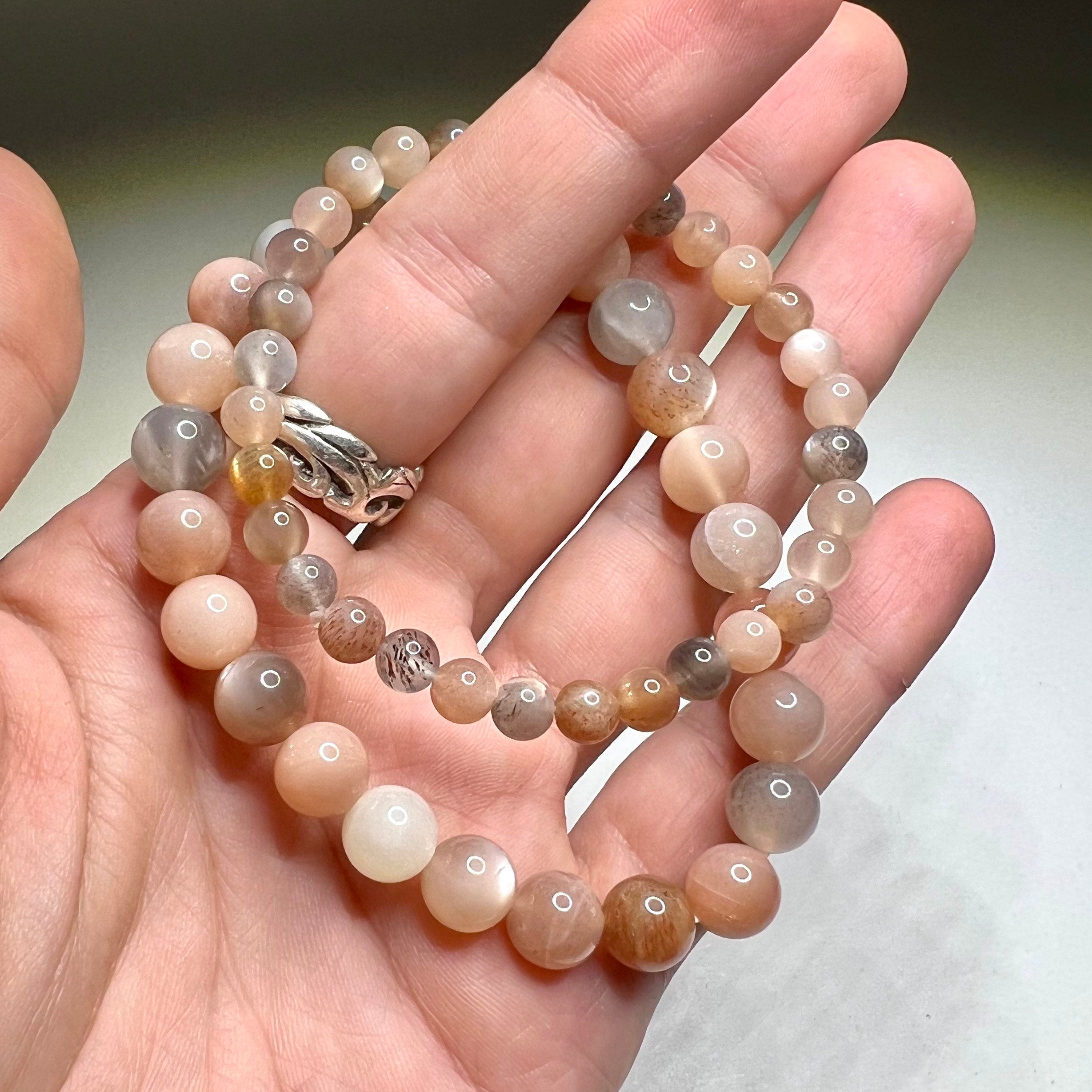 Handmade Multi Moonstone Crystal Bracelet - 6mm, 8mm options