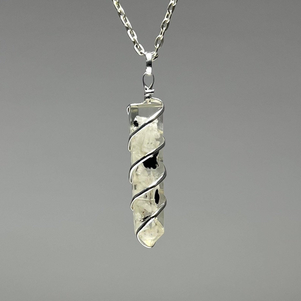 Moonstone in Orgonite Wire Wrapped Pendant Necklace - #2