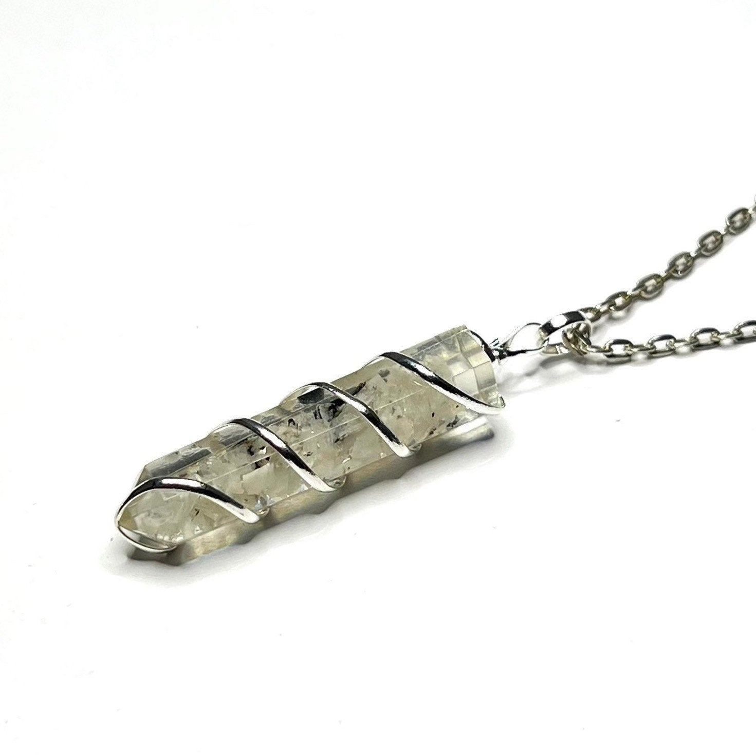 Moonstone in Orgonite Wire Wrapped Pendant Necklace