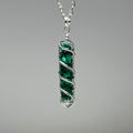 Malachite in Orgonite Wire Wrapped Pendant Necklace - #2