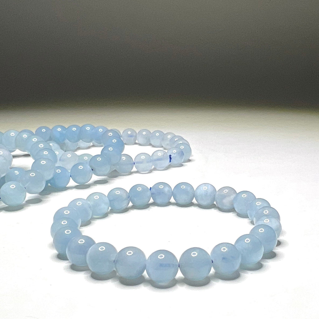 Aquamarine Crystal Bracelet: Handmade Gemstone Beaded Bracelet