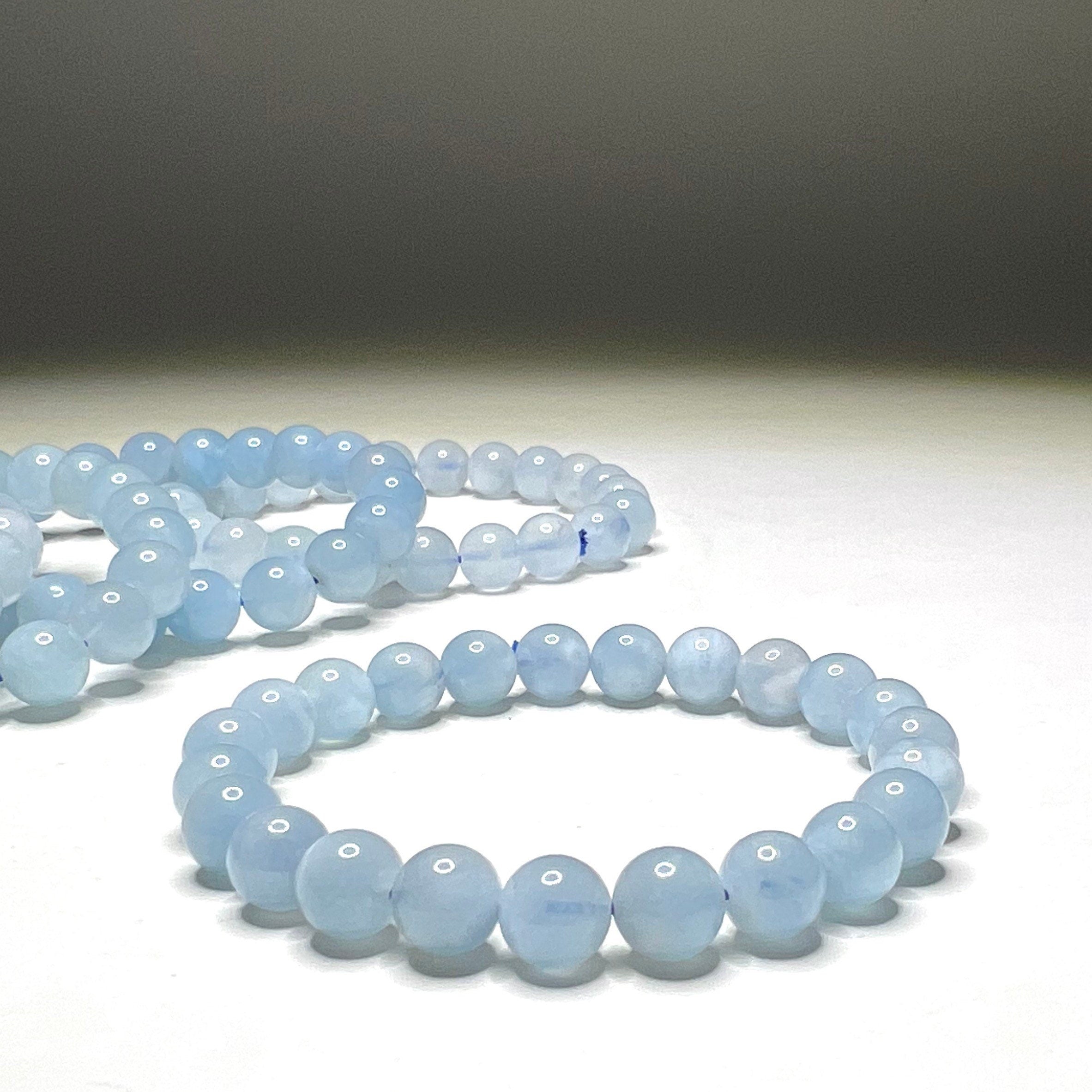 Aquamarine Crystal Bracelet: Handmade Gemstone Beaded Bracelet