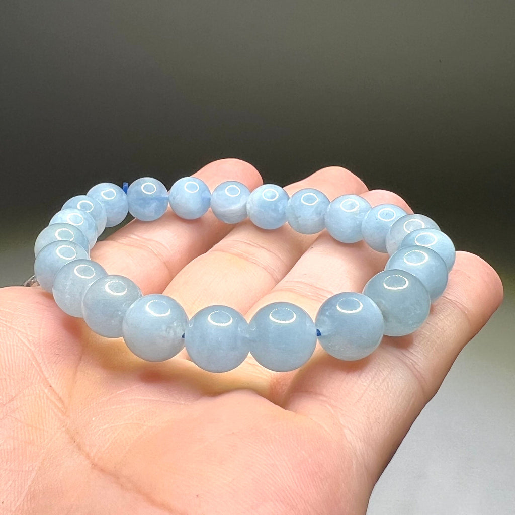 Aquamarine Crystal Bracelet: Handmade Gemstone Beaded Bracelet