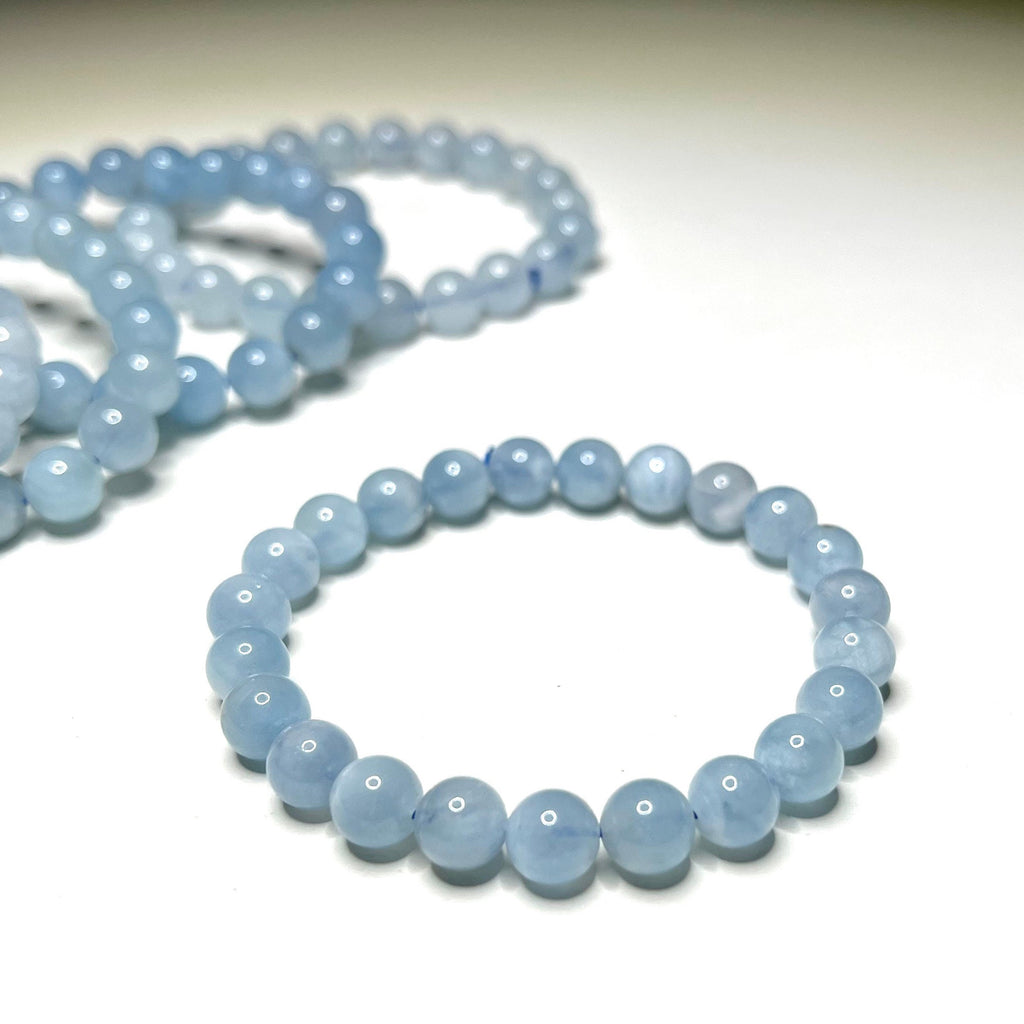 Aquamarine Crystal Bracelet: Handmade Gemstone Beaded Bracelet