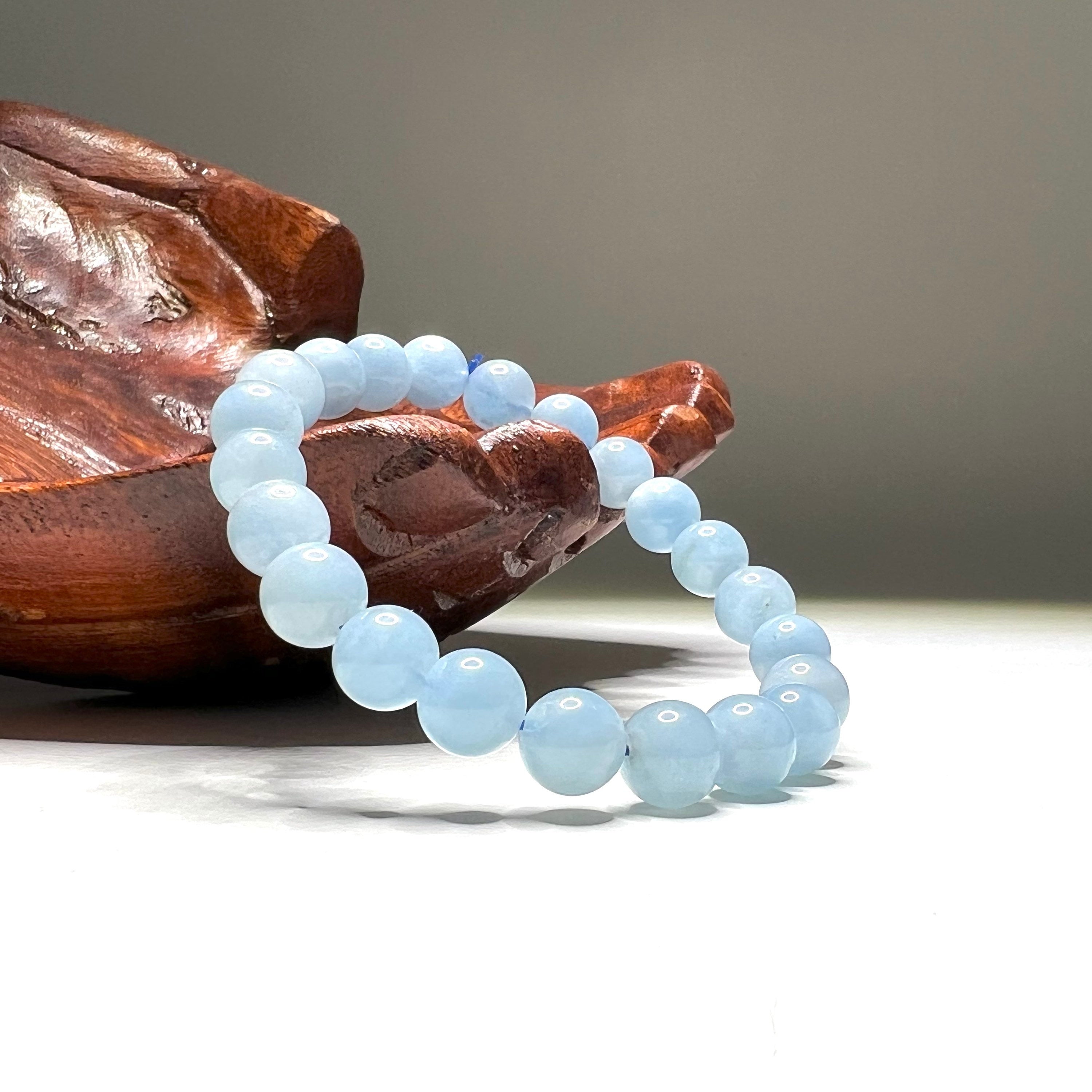 Aquamarine Crystal Bracelet: Handmade Gemstone Beaded Bracelet