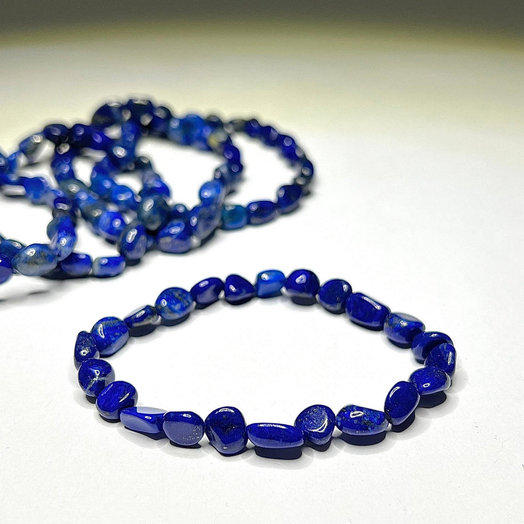 Lapis Lazuli Crystal Bracelet: Handmade Tumbled Gemstone Bracelet