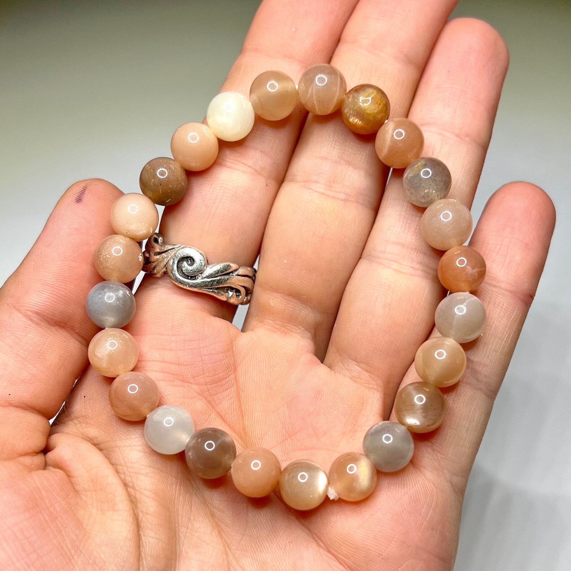 Handmade Multi Moonstone Crystal Bracelet - 6mm, 8mm options