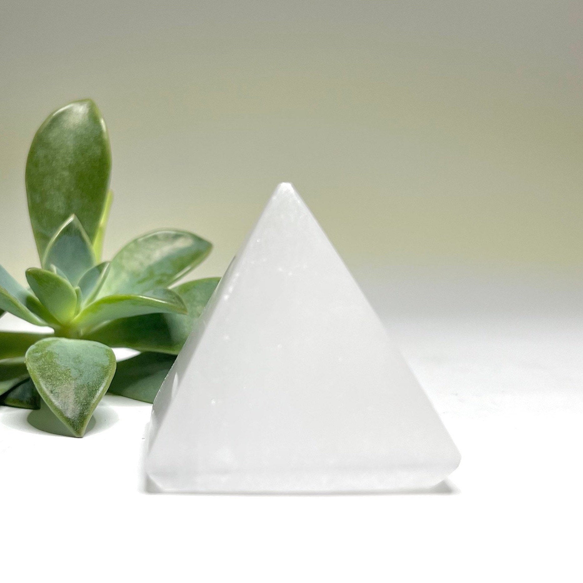 Selenite Crystal Pyramid - Energy Cleansing Charging Station