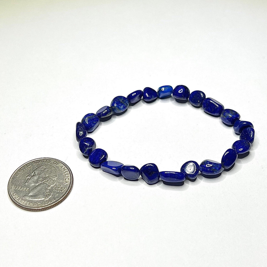 Lapis Lazuli Crystal Bracelet: Handmade Tumbled Gemstone Bracelet