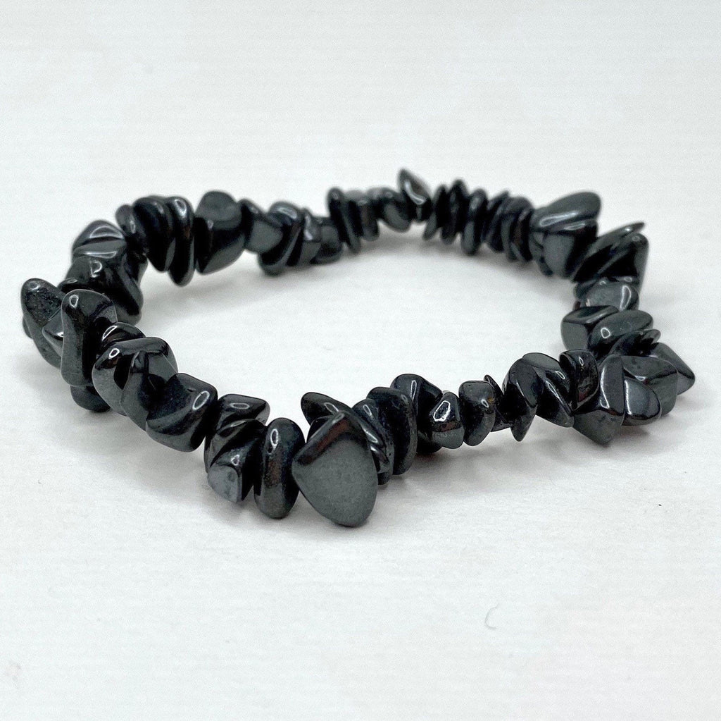 Hematite Chip Bracelet: Gemstone Beaded Stretch Bracelet