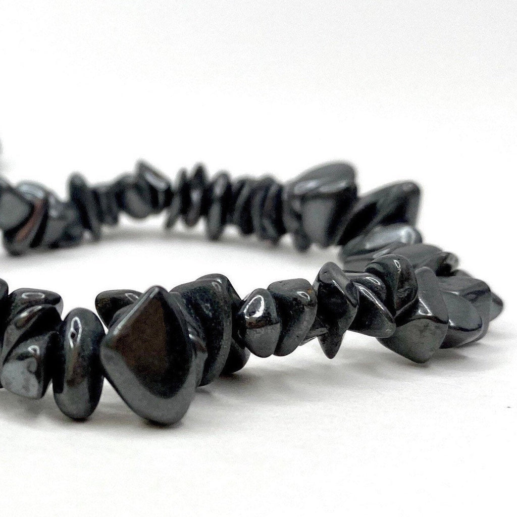 Hematite Chip Bracelet: Gemstone Beaded Stretch Bracelet