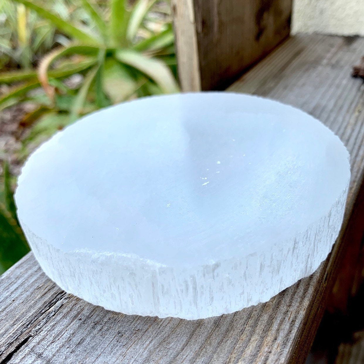 Selenite Charging Plate: 4 Inch Selenite Disk from Morocco