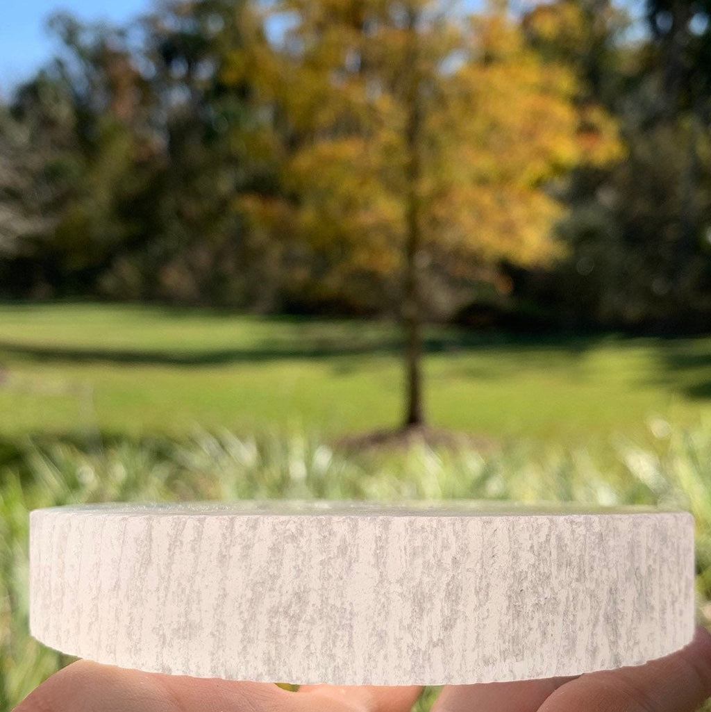 Selenite Charging Plate: 4 Inch Selenite Disk from Morocco