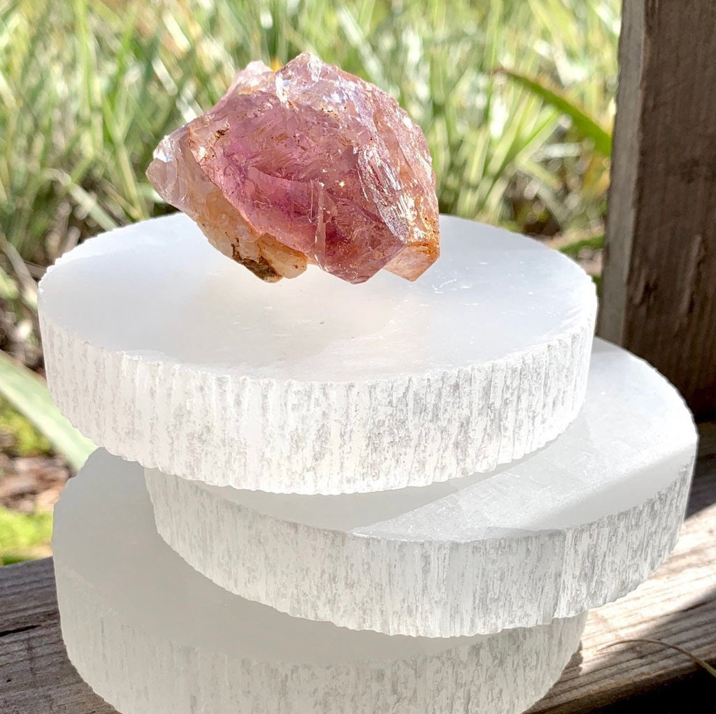 Selenite Charging Plate: 4 Inch Selenite Disk from Morocco