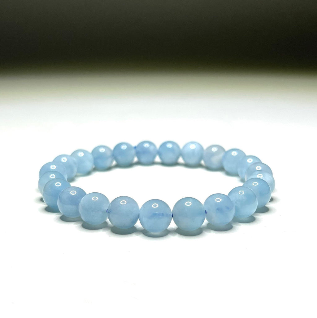 Aquamarine Crystal Bracelet: Handmade Gemstone Beaded Bracelet