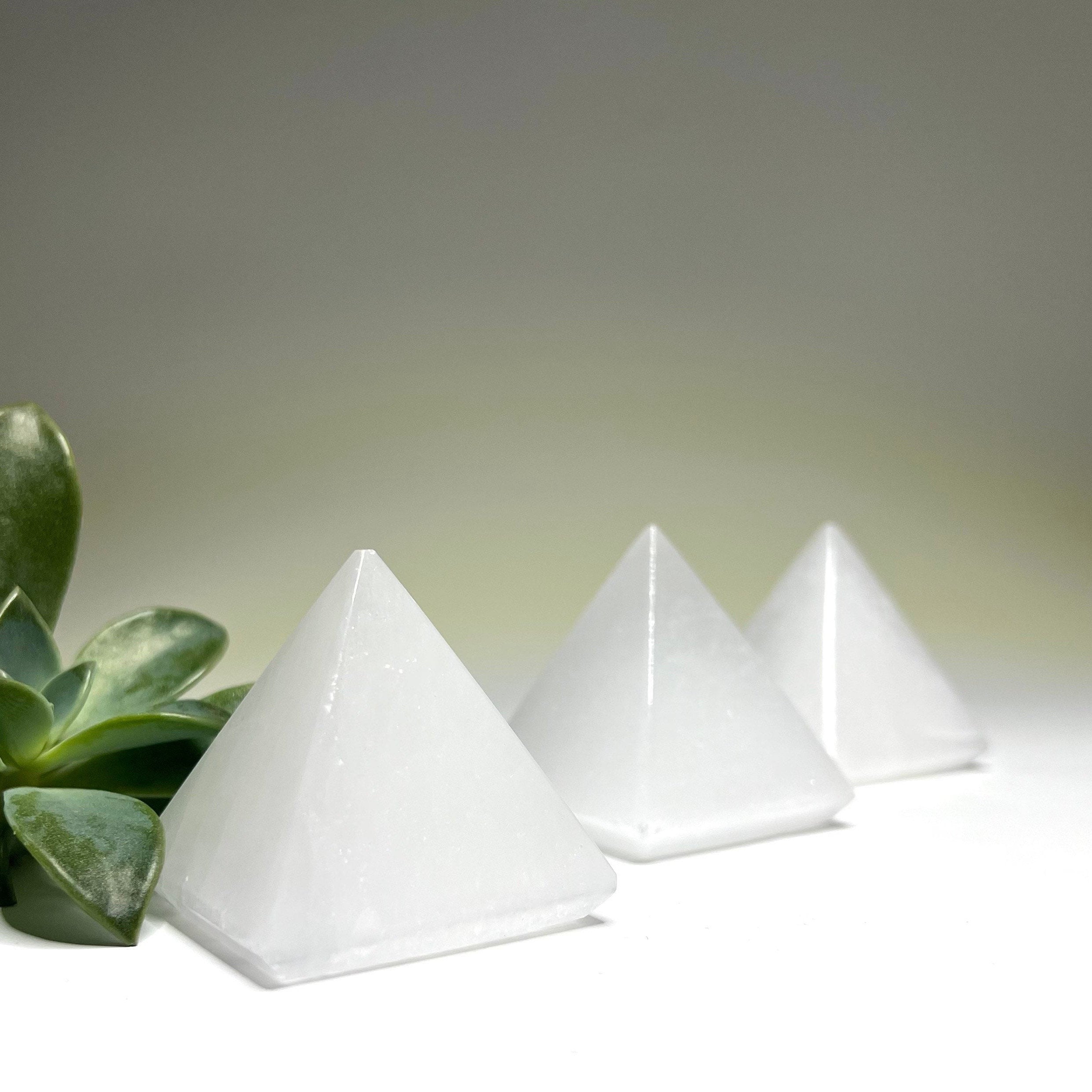 Selenite Crystal Pyramid - Energy Cleansing Charging Station