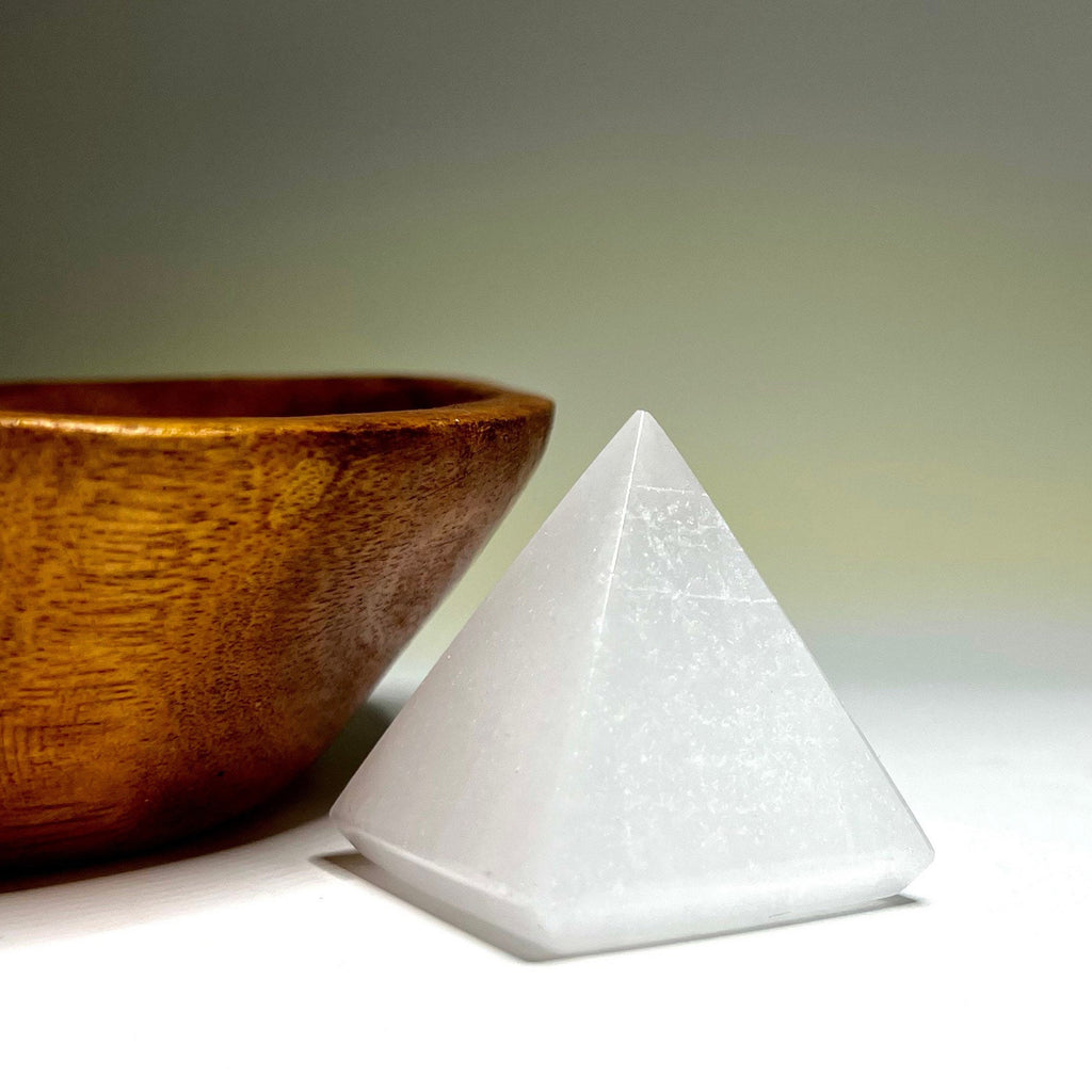 Selenite Crystal Pyramid - Energy Cleansing Charging Station