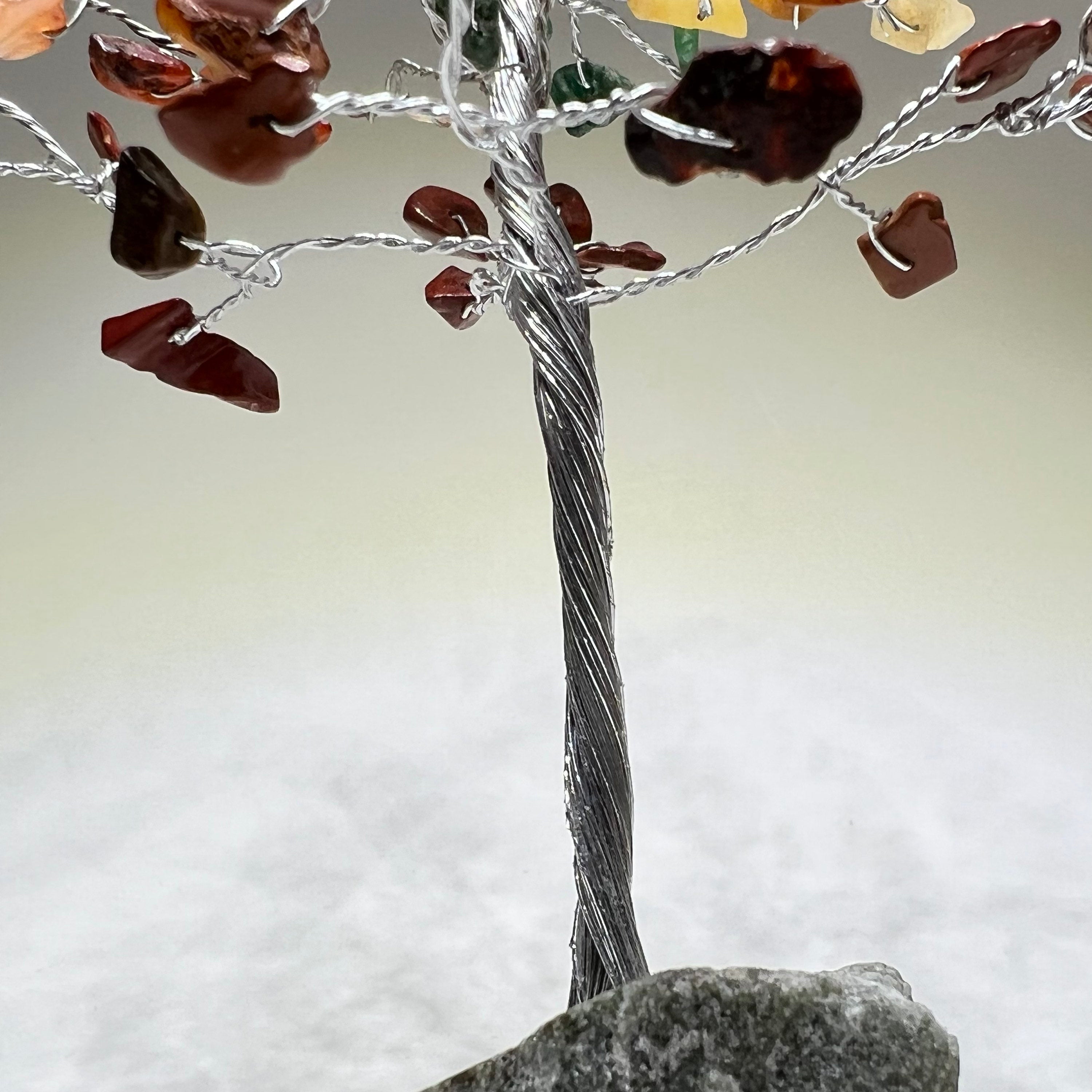 Chakra Gemstone Tree: Handmade Healing Crystal Tree with Wood Base