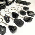 Raw Black Tourmaline Crystal Keychain - Protection Stone