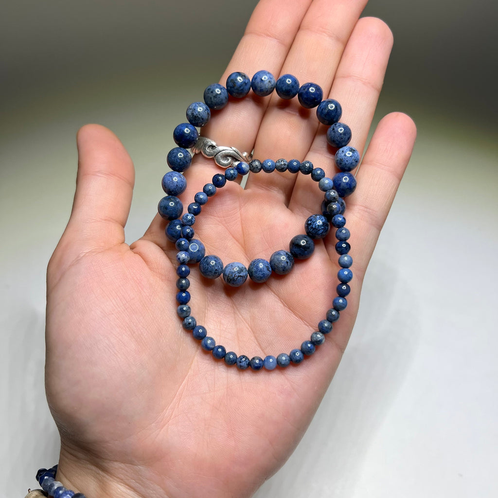 Dumortierite Crystal Bracelet: 4mm Gemstone Beaded Stretch Bracelet