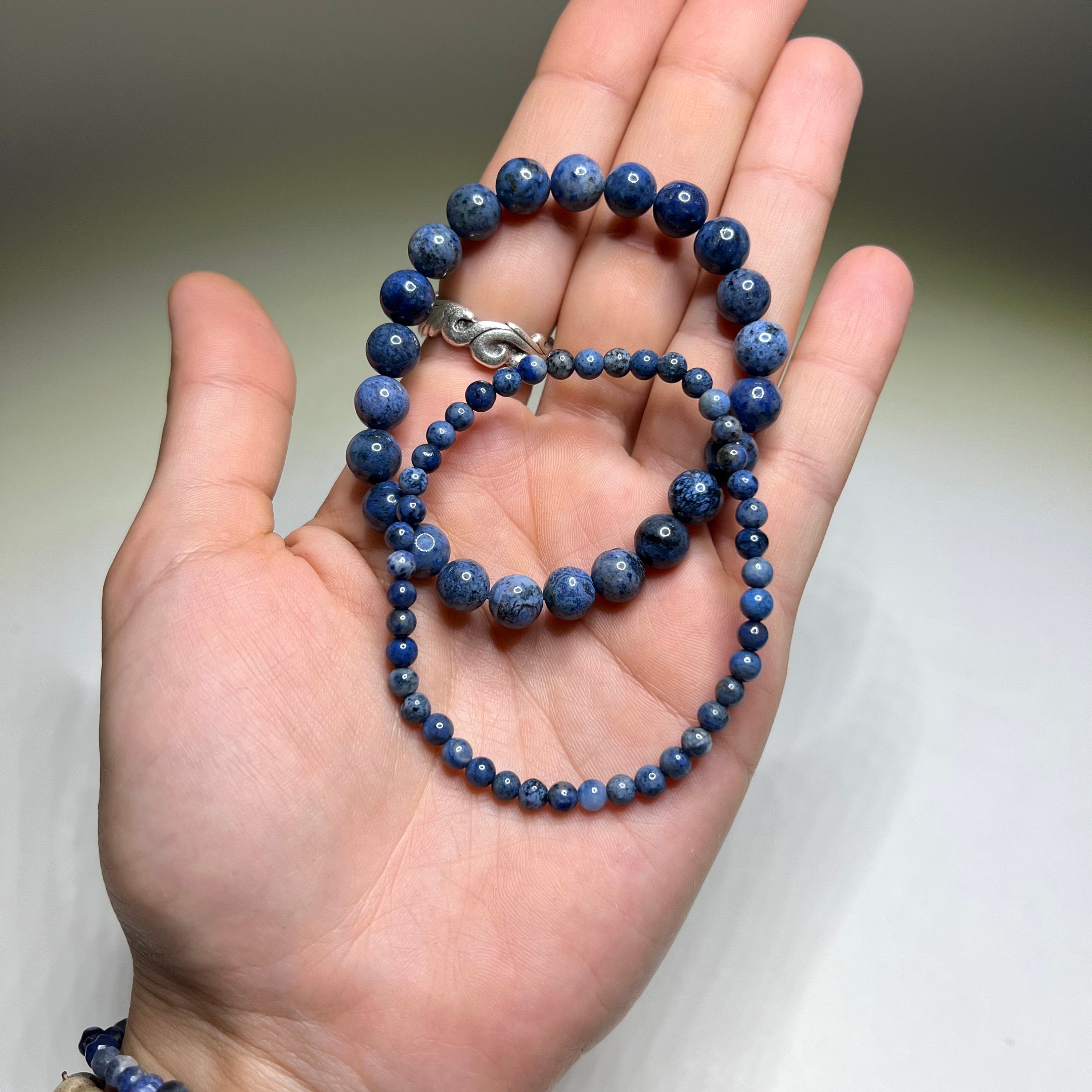 Dumortierite Crystal Bracelet: 4mm Gemstone Beaded Stretch Bracelet