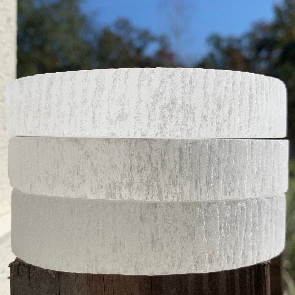 Selenite Charging Plate: 4 Inch Selenite Disk from Morocco