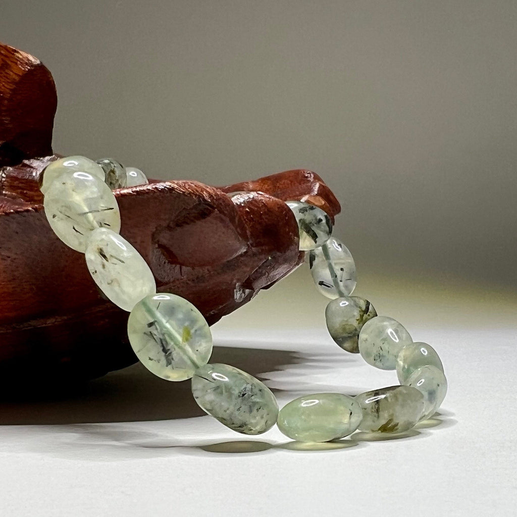 Prehnite Crystal Bracelet: Tumbled Gemstone Beaded Bracelet