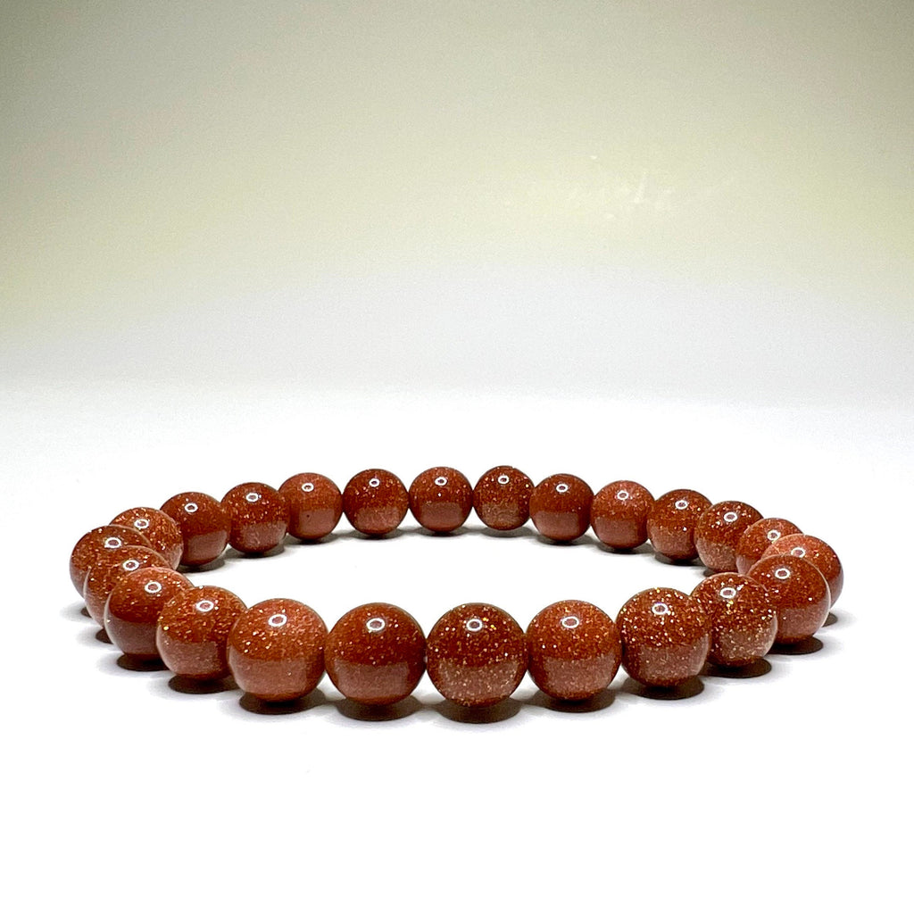 Red Goldstone Crystal Bracelet: Handmade Gemstone Beaded Bracelet