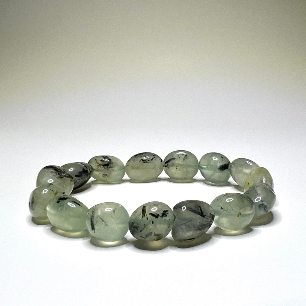 Prehnite Crystal Bracelet: Tumbled Gemstone Beaded Bracelet