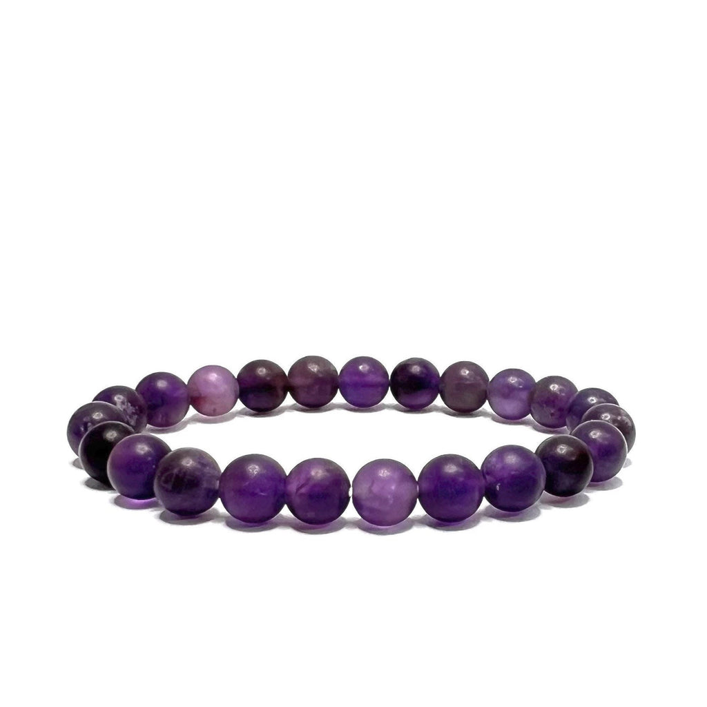 Amethyst Crystal Bracelet: Handmade Gemstone Beaded Bracelet with Matte Finish